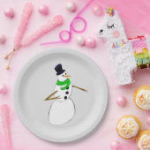 een sneeuwman papieren bordje (Feest)