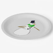 een sneeuwman papieren bordje (Gekanteld)