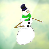 een sneeuwman raamsticker (Vel 3)