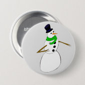 een sneeuwman ronde button 7,6 cm (Voorkant /achterkant)
