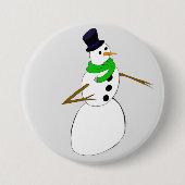 een sneeuwman ronde button 7,6 cm (Voorkant)