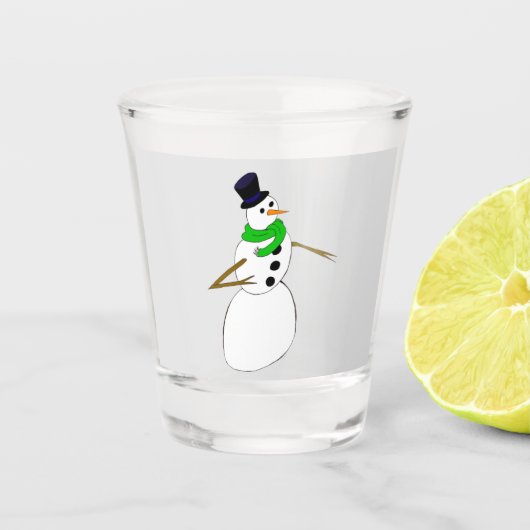 een sneeuwman shot glas (Voorkant)