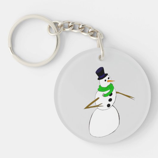 een sneeuwman sleutelhanger (Voorkant)