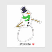 een sneeuwman sticker (Vel)