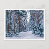 Een sneeuwpad in het bos briefkaart (Voorkant)
