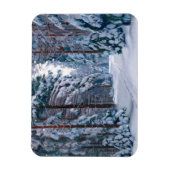 Een sneeuwpad in het bos, de winter magneet (Verticaal)