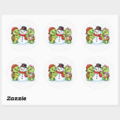 Een sneeuwpop maken ronde sticker (Vel)