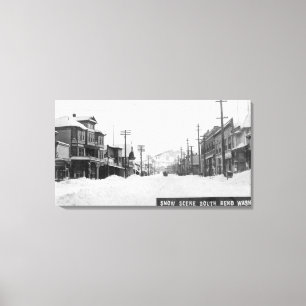 Een sneeuwscène canvas afdruk