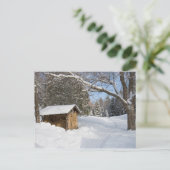 Een sneeuwscène op de kleine Lyford Pond van de AM Briefkaart (Staand voorkant)