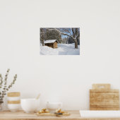 Een sneeuwscène op de kleine Lyford Pond van de AM Poster (Keuken)