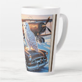 Een sneeuwuil, een vliegtuig en een oldtimer latte mok (Rechterhoek)