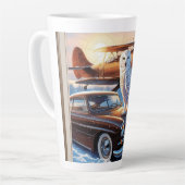 Een sneeuwuil, een vliegtuig en een oldtimer latte mok (Linkerhoek)