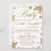 Een sneeuwvlok baby shower-uitnodiging winter kaart (Voorkant)