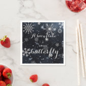 Een sneeuwvlok is de vlinder van de winter servetten (Insitu)