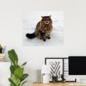 Een sneeuwvlok vangen poster (Thuiskantoor)
