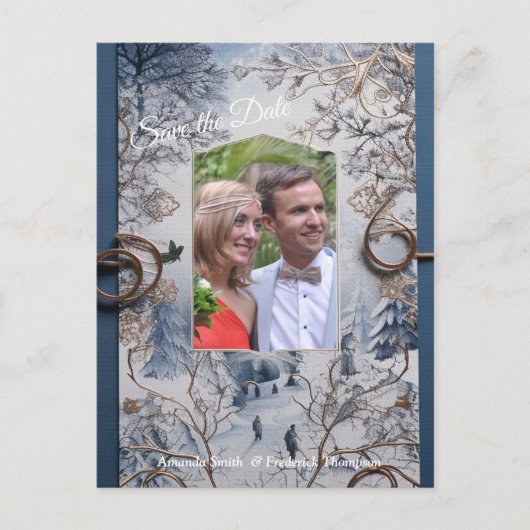 Een sneeuwvlok winter evenement aankondigingskaart (Voorkant)