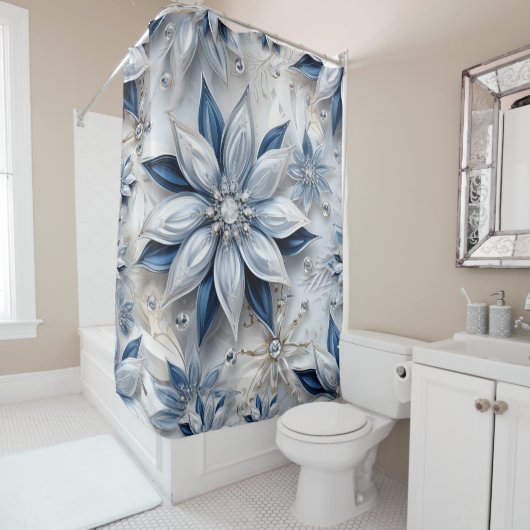 Een sneeuwvlok winter event decor douchegordijn (In situ)