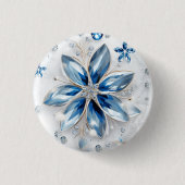 Een sneeuwvlok winter event decor ronde button 3,2 cm (Voorkant)