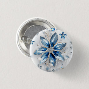 Een sneeuwvlok winter event decor ronde button 3,2 cm