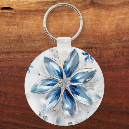Een sneeuwvlok winter event decor sleutelhanger (Achterkant)