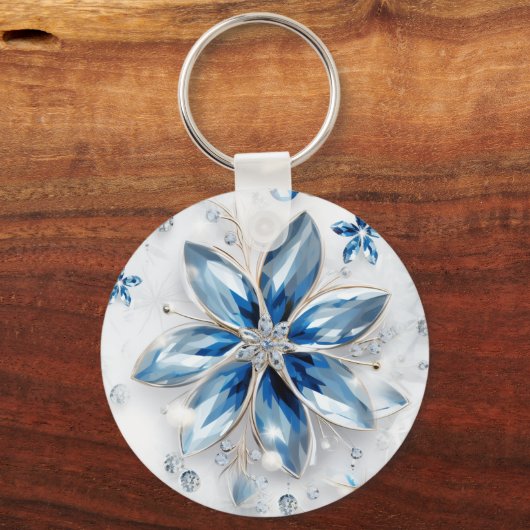 Een sneeuwvlok winter event decor sleutelhanger (Voorkant)