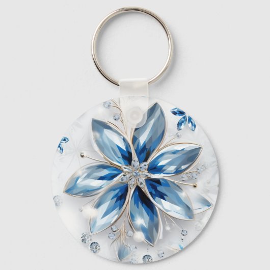 Een sneeuwvlok winter event decor sleutelhanger (Achterkant)
