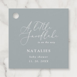 Een sneeuwvlokje winterfeest baby shower bedankjes labels