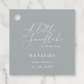 Een sneeuwvlokje winterfeest baby shower bedankjes labels (Voorkant)