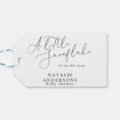 Een sneeuwvlokje winterfeest baby shower cadeaulabel (Achterkant Horizontaal)