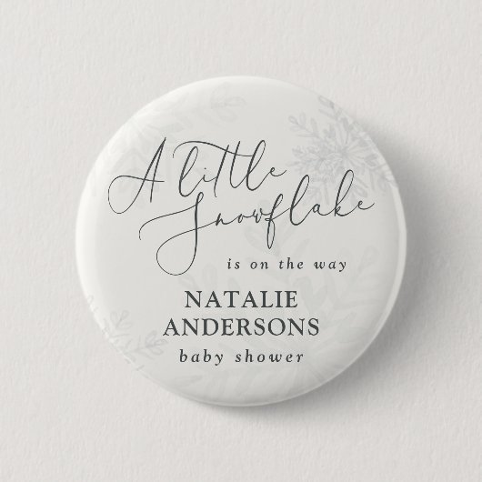 Een sneeuwvlokje winterfeest baby shower ronde button 5,7 cm (Voorkant)