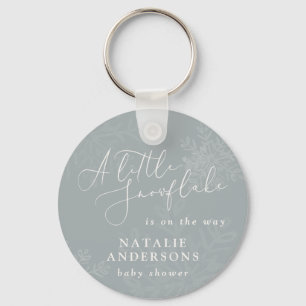 Een sneeuwvlokje winterfeest baby shower sleutelhanger