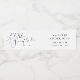 Een sneeuwvlokje winterfeest baby shower waterfles etiket