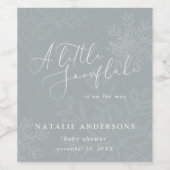 Een sneeuwvlokje winterfeest baby shower wijn etiket (Enkel label)