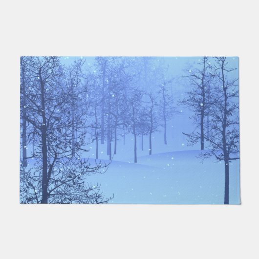 Een sneeuwwinter Bossen op een Deurmat (Voorkant)