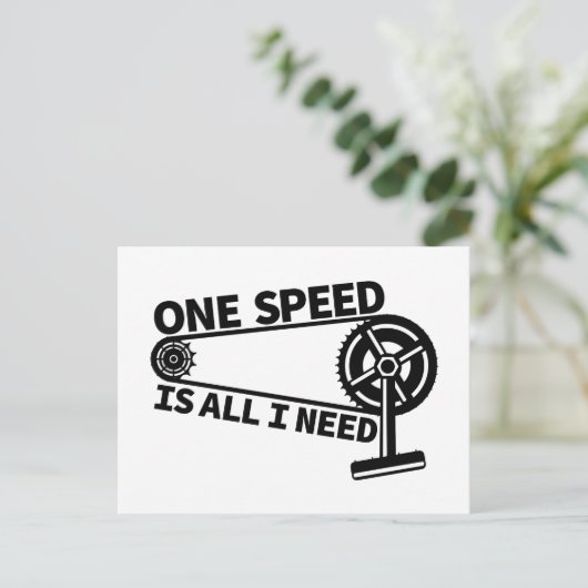 Eén snelheid is alles wat ik nodig heb, enkele sne briefkaart (Staand voorkant)