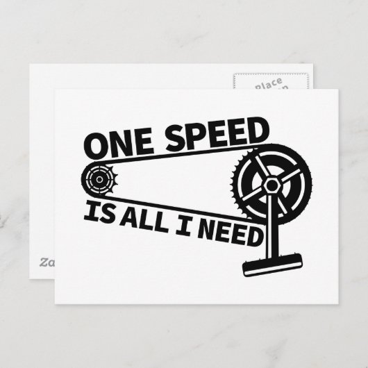 Eén snelheid is alles wat ik nodig heb, enkele sne briefkaart (Voorkant / Achterkant)