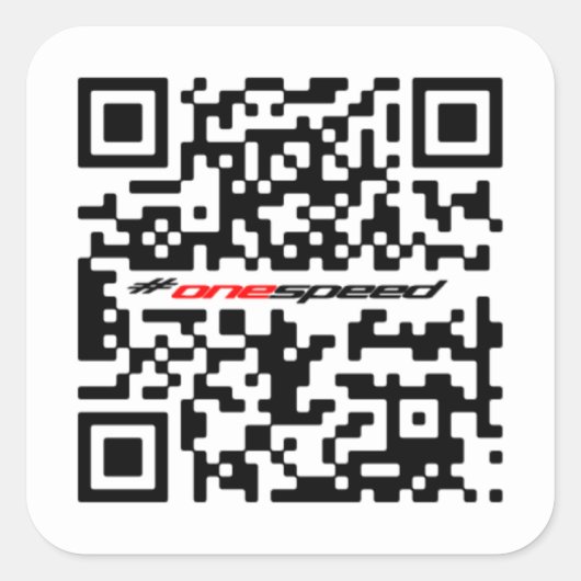Één snelheid QR Vierkante Sticker (Voorkant)
