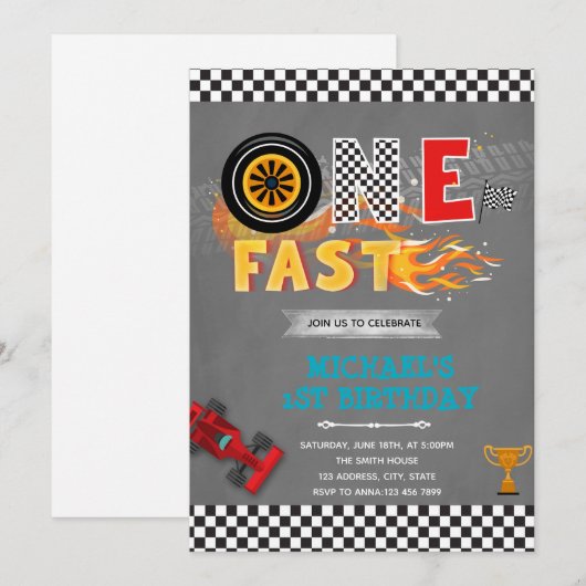 EEN snelle verjaardagsfeest uitnodiging (Voorkant / Achterkant)