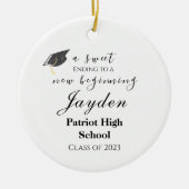 Een snoepje dat eindigt op een nieuw Afstuderen Keramisch Ornament (Voorkant)
