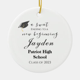 Een snoepje dat eindigt op een nieuw Afstuderen Keramisch Ornament