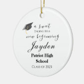 Een snoepje dat eindigt op een nieuw Afstuderen Keramisch Ornament (Links)