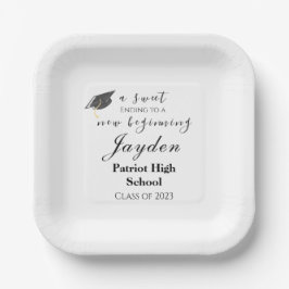 Een snoepje dat eindigt op een nieuw Afstuderen Papieren Bordje