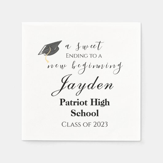 Een snoepje dat eindigt op een nieuw Afstuderen Servet (Voorkant)