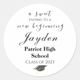 Een snoepje dat eindigt op een nieuw beginnend Afs Ronde Sticker