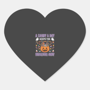 Een Snoepje Per Dag Halloween T-shirt Ontwerp Hart Sticker