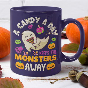 Een Snoepje Per Dag Houdt De Monsters Weg Hallowee Koffiemok