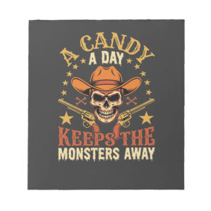 Een snoepje per dag houdt de monsters weg Hallowee Notitieblok