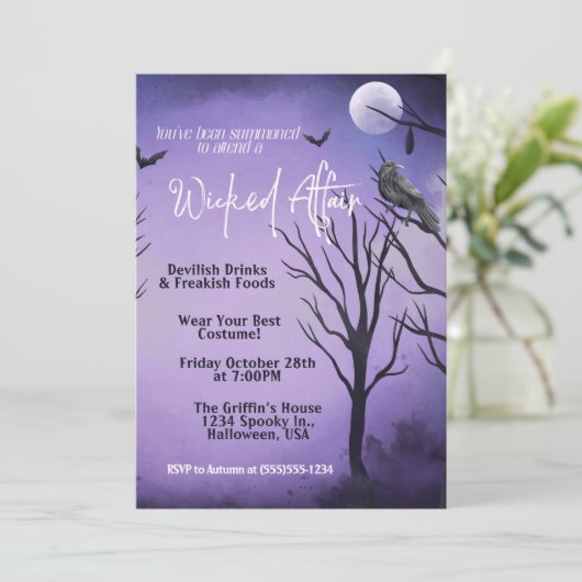 Een snoode affaire uitnodiging (Staand voorkant)