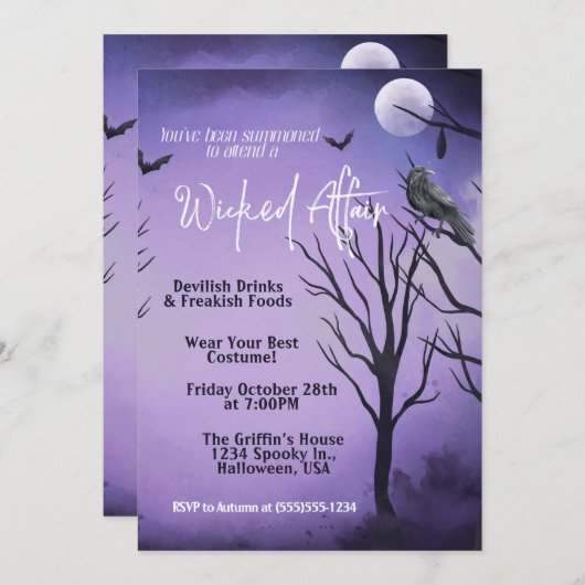 Een snoode affaire uitnodiging (Voorkant / Achterkant)