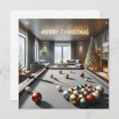 Een snooker Kerstgenot Feestdagenkaart (Voorkant / Achterkant)